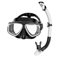 Masque de plongée anti-fuite pour adultes avec lentille en verre trempé, masque semi-sèche à large champ de vision pour les vacances à la plage et la plongée sous-marine
