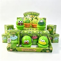 Jouet anti-stress en forme de cactus en blocs de construction, design mignon avec visage souriant, en caoutchouc souple à remontée lente, décoration de bureau pour soulager le stress