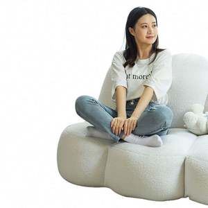 Juego combinado de sofás en polvo, estilo de Color crema, sofá doble perezoso moderno, <span class=keywords><strong>cine</strong></span>, jardín, apartamento, sala de estar, sofá cama - Product Image 5