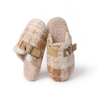 Zapatos Boken de terciopelo con suela gruesa y suave antideslizante para otoño e invierno, zapatos de algodón de una sola pieza.