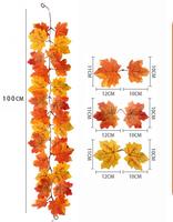 Guirlande artificielle de feuilles d'érable en soie, décoration artisanale d'automne pour fenêtre de salon, idéale pour le Poisson d'avril