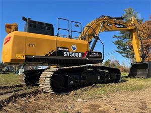 Excavadora de cadenas SY500H de 2018 con motor Yanmar, 50 toneladas de fuerza de excavación, usada, con stock disponible para venta a bajo precio. - Product Image 1