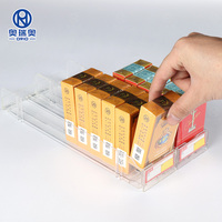 Système de poussoir d'étagère populaire en PET transparent pour perles de cigarette, pour magasin de détail, taille personnalisée, petit meuble