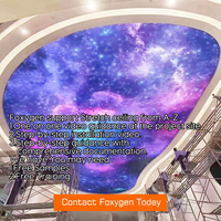 Techo Falso Decorativo con Diseño de Cielo Estrellado Impreso con UV, Techo de Fibra Óptica con Diseño Espacial, Techo Extensible de PVC con Impresión de Cielo