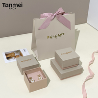 Boîte à Bijoux en Papier Luxe avec Couvercle et Fond, Logo Personnalisé, pour Emballage Cadeau de Bagues, Colliers, Boucles d'Oreilles et Bracelets