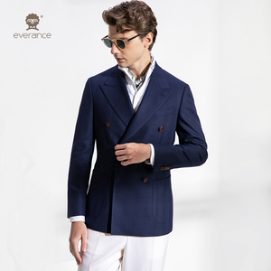 <span class=keywords><strong>Blazer</strong></span> décontracté pour <span class=keywords><strong>homme</strong></span> en <span class=keywords><strong>bleu</strong></span> <span class=keywords><strong>marine</strong></span> à revers en chevrons, à simple boutonnage, respirant, avec fermeture éclair, à double boutonnage, <span class=keywords><strong>veste</strong></span> de costume d'affaires - Product Image 2