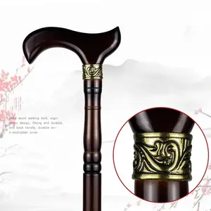 Manufacturer direct selling luxury and noble walking stick Natural wood elderly non-slip walking sticks Hand carving cane