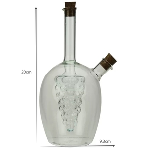 Venta al por mayor de vidrio transparente a prueba de fugas de doble capa bote de aceite de salsa de soja botella de vinagre <span class=keywords><strong>con</strong></span> juegos de difusor de caña - Product Image 3