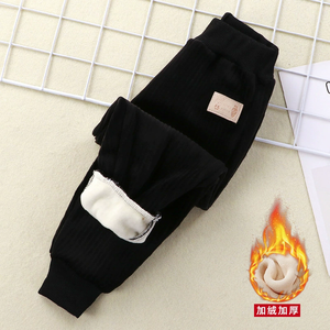 Nouveau pantalon décontracté en tricot pour enfants, respirant, longueur totale, polyester, vêtements d'extérieur chauds - Product Image 3