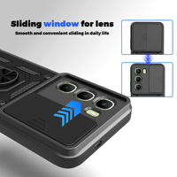 Étui de téléphone à fenêtre coulissante pour la série Infinix Hot - Coque de protection antichoc pour la série Tecno et Infinix Hot 60 Pro