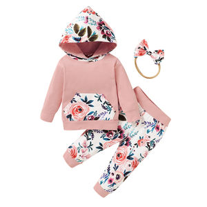 Venta al por Mayor de Conjuntos de Ropa para Niños, Estilo Nuevo, Sudadera con Capucha para Niños Pequeños y Vestidos de Niña de las Flores - Product Image 1