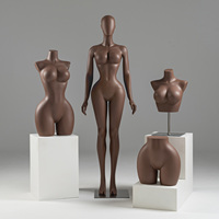 Maniquí de Cuerpo Completo Femenino con Tono de Piel Europeo, con Maquillaje y Soporte de Exhibición Facial