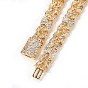 12mm Hip Hop Diverses Couleur <span class=keywords><strong>Grain</strong></span> <span class=keywords><strong>De</strong></span> <span class=keywords><strong>Café</strong></span> Cubain Chaîne Bracelets Bling CZ Lien Chaînes Hommes Femmes Simple Haute Qualité Bijoux <span class=keywords><strong>Bracelet</strong></span> - Product Image 6