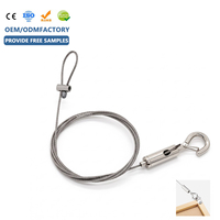 Kit de fixation de câble réglable à crochet, cordon en acier inoxydable pour suspendre les enseignes et les lampes