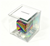Cube anti-stress, jouet sensoriel en métal, jouet pour les doigts EDC pour adultes et enfants, soulagement de l'anxiété et du TDAH, logo personnalisé, cadeau