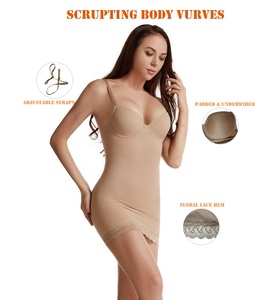 Groothandel Naadloze Nylon Damesbuik Bodysuit Shaperwear Taille Gewatteerde Bh Beugel Half <span class=keywords><strong>Slip</strong></span> Show Curve Borst - Product Image 4