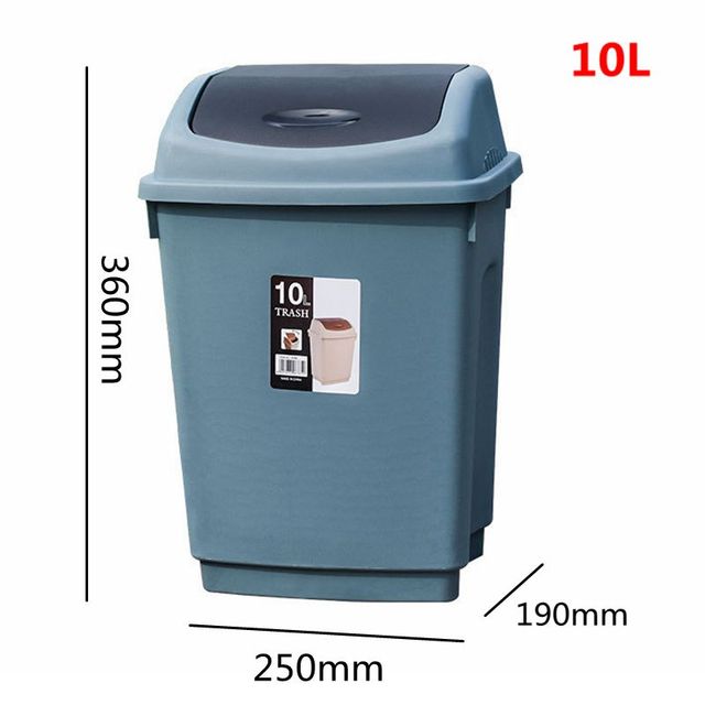 Hot Selling 10L Outdoor Home-Use Plastic Waste Bin Swing Cover Storage Bin Flip Cover Garbage Can