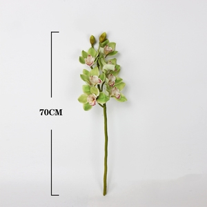 KEWEI 1580 Orchidée <span class=keywords><strong>Cymbidium</strong></span> à 7 têtes, tige unique, toucher réel, haute qualité - Product Image 5