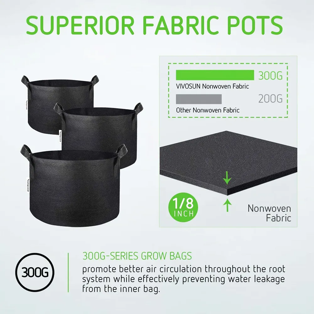 Fabriek Non Woven Vilt Pot Hdpe Grow Bag Voor Tomaat Aardbei Planten 3 5 10 45 50 100 200 gallon