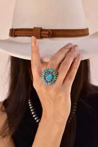 Handmade Aurora Opal Sterling Silver <b>Adjustable</b> <b>Ring</b> Natural Gemstone Jewelry for Women Wholesale - Product Image 6