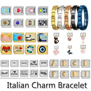 Pulsera Modular de Acero Inoxidable de 9mm con Eslabones de Dijes Italianos Ovalados de Colores Surtidos y Piedras de Nacimiento, Joyería para Mujer, Regalo de Cumpleaños, Venta al por Mayor - Product Image 3