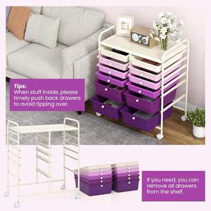 Chariot de rangement de cuisine multi-niveaux avec roulettes, chariot utilitaire pour la maison, la cuisine et la salle de bain, étagère de rangement robuste à roulettes - Product Image 6