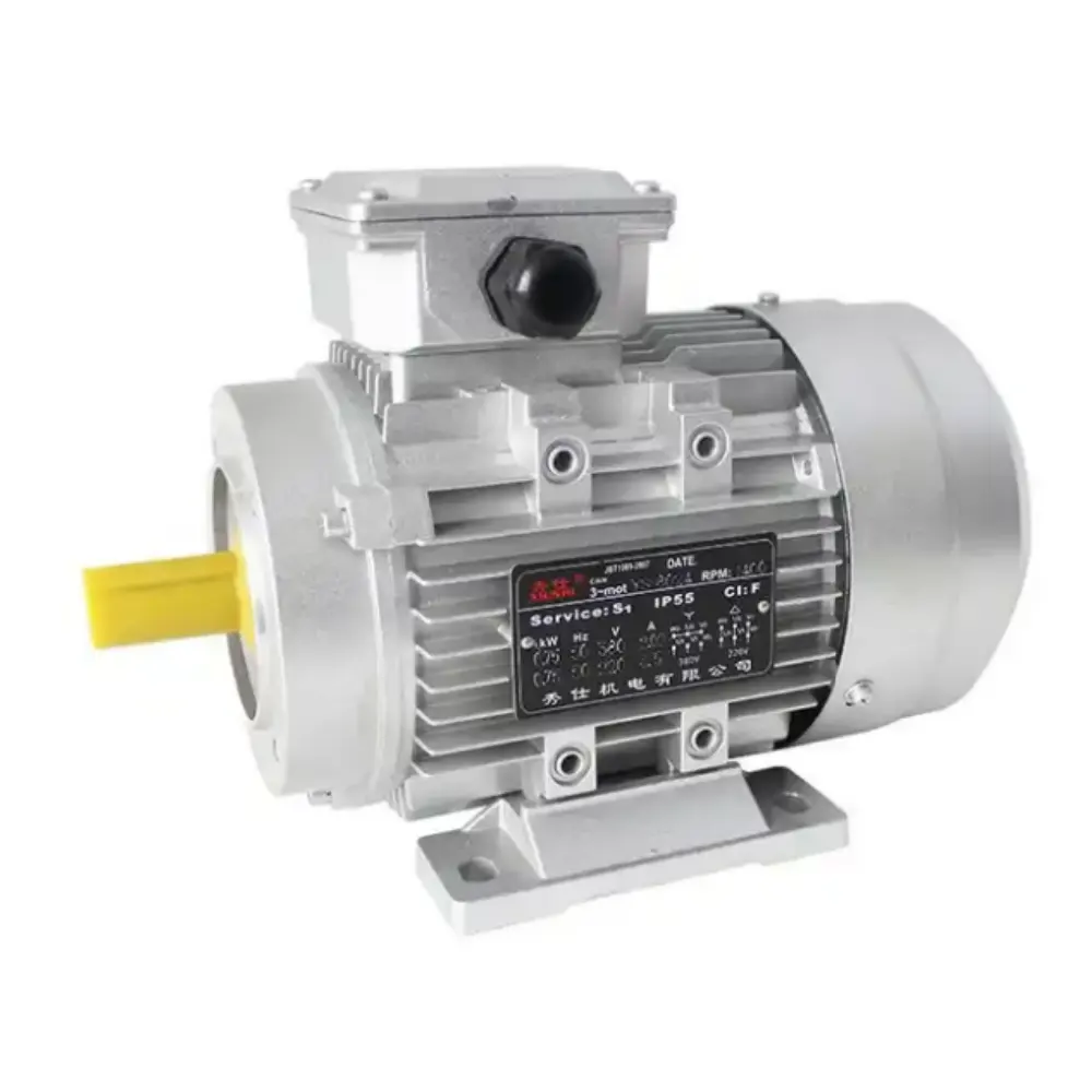 YS-7124 motor gir vertikal AC tiga fase, cangkang aluminium tipe dasar 370W 380V YS7124 1400RPM