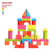 Vente chaude Jouet éducatif pour enfants 82 pièces Blocs de construction en bois pour l'entraînement à la pensée 3D Empilage de formes Jouet cognitif pour enfants