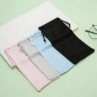 Sac à lunettes en microfibre recyclée personnalisable avec logo OEM, haute qualité, cordon de serrage, pochette pour lunettes de soleil en RPET, vente chaude