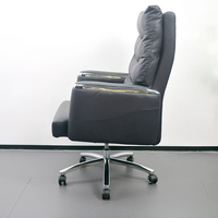 Mobilier de bureau ergonomique et souple, fauteuil de direction inclinable, fauteuil de luxe en cuir PU noir avec repose-pieds