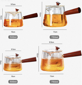 Teiera in vetro fatta a mano di Design moderno da 600ml con filtro infusore da 20 once per microonde per <span class=keywords><strong>caffè</strong></span> <span class=keywords><strong>e</strong></span> tè sfuso Set rifornito - Product Image 6