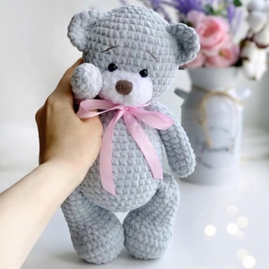 <span class=keywords><strong>Amigurumi</strong></span> Bear peluche personalizzato uncinetto morbido per dormire orsacchiotto Baby Shower regalo fatto a mano animale di peluche per bambini - Product Image 4
