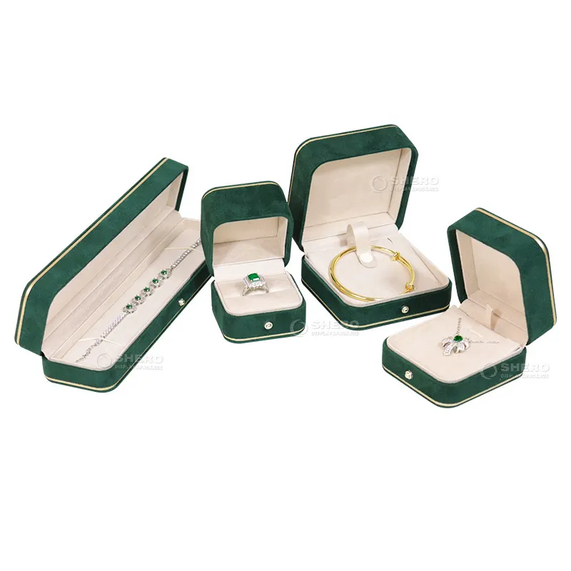 Kişiselleştirilmiş kolye takı kutuları kadife mücevher kutusu yüzük kolye uzun zincir ambalaj özel Logo lüks mücevher kutusu