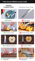 Middia Chef Utility Keramisch Mes Set Fruit Schilmes Met Pp Handvat Keukenmessen