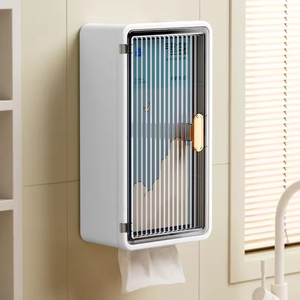 Wholesale Waterproof Bathroom Tissue <b>Box</b> <b>Removable</b> Plastic Modern Wall Mounted Hanging Storage Shelf - Product Image 2