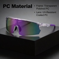 Lunettes de cyclisme coupe-vent personnalisables, demi-monture légère en PC, verres anti-rayures, verres miroir, sport