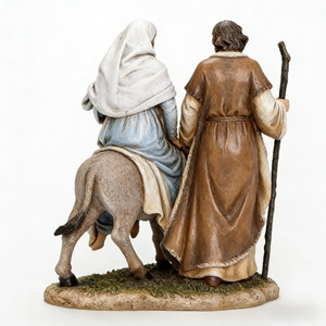 Figura de María y José de <span class=keywords><strong>la</strong></span> <span class=keywords><strong>Posada</strong></span> en Poliresina, Estatua de Burro de Resina de 9 Pulgadas para Navidad, Decoración de Mesa - Product Image 5