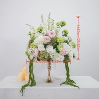 DKB Bola de Flores Artificiales de 60 cm, Flores Artificiales Mixtas con Materiales Florales Surtidos, Bola de Flores o Decoración para Bodas