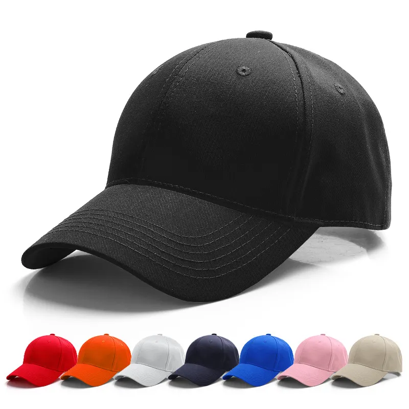 Aangepaste Hoge Kwaliteit Katoen Promotionele Zwart Blank Borduren Baseball Hoed Sport Cap