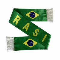 Écharpe de supporter de football du Brésil, design personnalisé, satin, livraison rapide, écharpes de supporters du Brésil, écharpe du Brésil