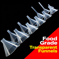 Entonnoir en plastique transparent de qualité alimentaire pour la cuisine - Multi-tailles (grande/petite ouverture) pour le riz, l'huile et le distribution de liquides, taille mini