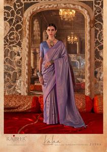 ชุดส่าหรีผ้าไหมถักด้วยมือพรีเมี่ยมสำหรับผู้หญิง | ชุดคอลเลกชั่นดีไซน์เนอร์สไตล์ชนเผ่าดั้งเดิมหรูหราพร้อมงาน zari - Product Image 3