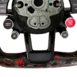 Volant de direction en fibre de carbone forgé poudre <span class=keywords><strong>rouge</strong></span> LED personnalisé pour Volkswagen VW <span class=keywords><strong>Golf</strong></span> MK7 MK6 MK5 MK4 GTI GTS R GLI <span class=keywords><strong>GTD</strong></span> - Product Image 5