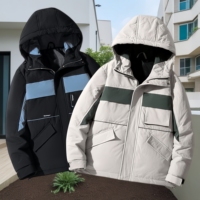 Vestes d'hiver pour hommes en gros d'usine, vestes de travail épaisses tendance bicolores, vestes décontractées amples pour hommes