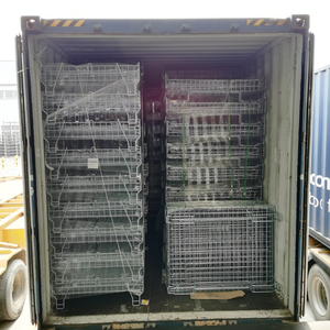 Nửa mở cửa lớn Heavy Duty kim loại Stackable <span class=keywords><strong>Wire</strong></span> Mesh <span class=keywords><strong>container</strong></span> - Product Image 6