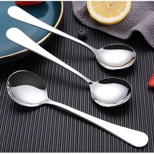 Stainless Steel Spoon Solid Color Multi Purpose For Soup Coffee Dessert Stirring Household Use Child Target - Product Image 3
