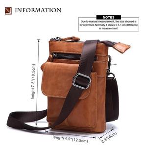 Bolso Bandolera Pequeño de Cuero Genuino de Vaca Andong para Hombre, Bolsos de Mensajero, Riñonera Retro de Moda para Hombre - Product Image 4