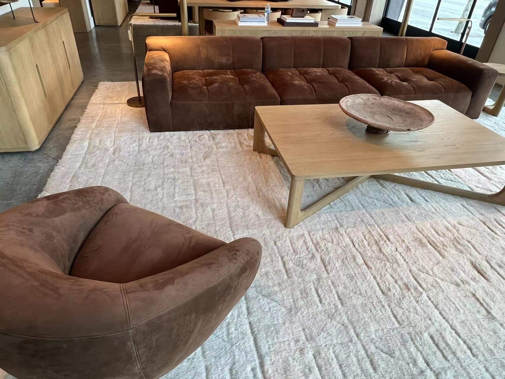 Fabric Velvet Material Modern Three Pieces Modular Sofa Living Room Sofa