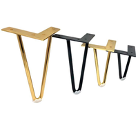 Pieds en acier dorés pour meuble de salle de bain, pieds noirs pour meuble TV, pieds de table basse, pieds de canapé, pieds de meuble TV en métal