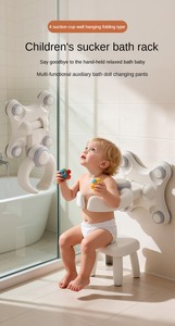 Supporto da parete <span class=keywords><strong>pieghevole</strong></span> per vaschetta da bagno per neonati, senza foratura, con ventosa, per doccia - Product Image 2